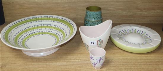 Five pieces of 1950s-60s Poole pottery